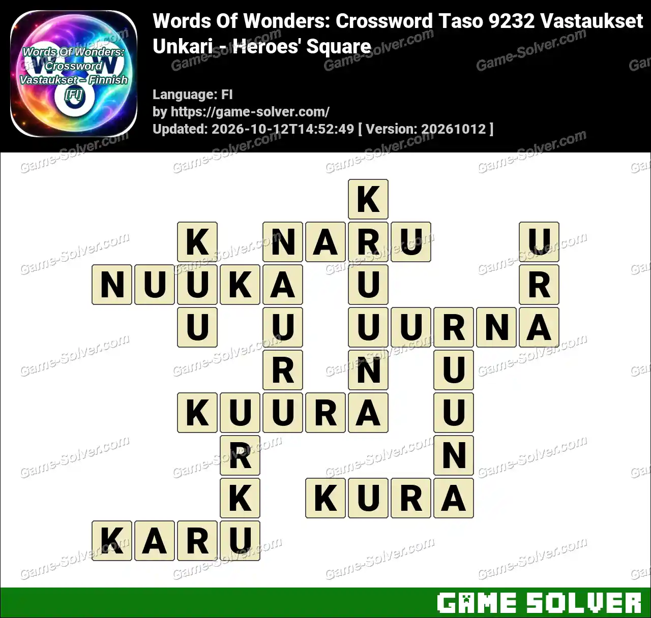 Words Of Wonders: Crossword Taso 9232 Vastaukset – Unkari – Heroes’ Square